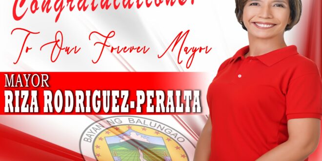 Congratulations TO OUR FOREVER MAYOR, MAYOR RIZA RODRIGUEZ PERALTA!
